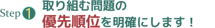 ステップ1取り組む問題の優先順位を明確にします！